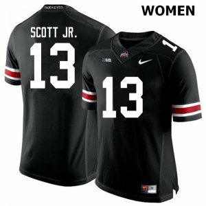 NCAA Ohio State Buckeyes Women's #13 Gee Scott Jr. Black Nike Football College Jersey VKF8645WP